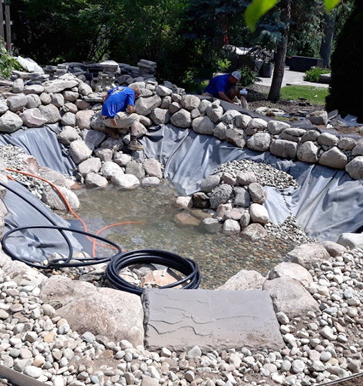 Pond construction service done by the team at Pond Place of Michigan